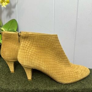 Woman by Common projects embossed Tan Ankle Boots with back zipper